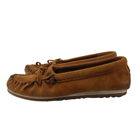 Minnetonka Sweaters - Minnetonka Sz 7.5 Womens Brown Suede Kiltie Moccasins Loafer